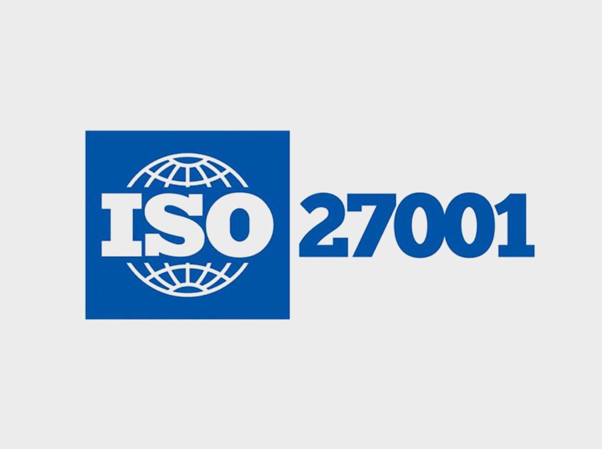 ISO 27001 logo on white background.